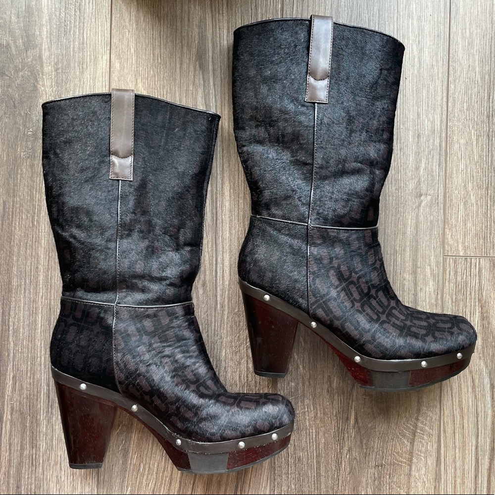 Rockport Adprene by Adidas Calf Hair Monogrammed Boots | 7.5